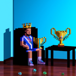 King siting with the messi's international trophies